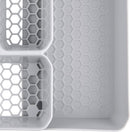 Silver-colored utensil tray for drawers, by Spectrum Diversified, designed to keep silverware and kitchen tools neatly organized.