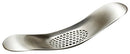 Joseph Joseph stainless steel garlic rocker crusher with curved design shown on a white background.