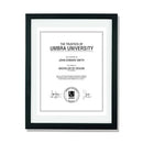 Sleek black frame with a white mat