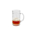 Clear 17 oz Vikko Nicol beer mug with a sturdy handle and weighted base, displayed on a white background.