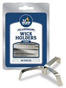 Pack of 44 Ner Mitzvah aluminum wick holders for oil cup candles, displayed on a white background.