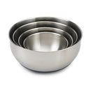Four-piece Joseph Joseph stainless steel mixing bowl set stacked together on a white background.
