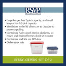 RSVP International Reusable Food Storage Collection Berry Keeper Set, Red 5.125x4.125, Blue 4.25x2.125