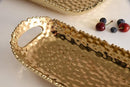 Pampa Bay Golden Millenium Titanium-Plated Porcelain Long Tray with Handles, 20 X 6.5 X 2.75in