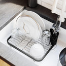 Umbra 330065-744 Sinkin Drying Rack – Dish Drainer Caddy with Removable Cutlery Holder Fits in Sink or on Counter top, Medium, Black/Nickel