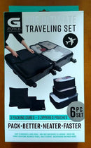6pc Suitcase Cube Organizer Bags