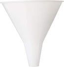 Natural-colored Hutzler 32-ounce wide plastic funnel with ribbed sides on a white background.
