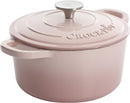 close up of 3-Quart Enameled Cast Iron Dutch Oven – Blush Pink