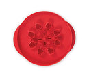 Red Nordic Ware reversible pie top cutter with apple design shown on a white background.