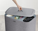 Joseph Joseph Tota Trio 90-liter Laundry Hamper Separation Basket with Lid and Removable Bags - 23.27"L x 15.55"W x 27.95"H, Grey
