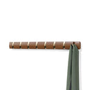 Umbra Flip 8-Hook Wall Mounted Coat Rack, Modern, Sleek, Space-Saving Coat Hanger Walnut/Black
