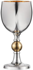 Kiddush Cup with Nickel Stem & Gold Interior