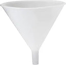 A natural-colored plastic funnel with a wide opening and 64 oz capacity, shown on a white background.