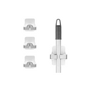 Superio Self-Adhesive Mop and Broom Holder, Wall Mounted Storage Organizer, 3-Pack, White.