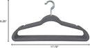Set of 10 grey Simplify super slim velvet huggable hangers with non-slip coating, displayed on a white background.