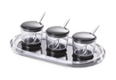 Crystal Black Acrylic Sauce Bowl With Cover