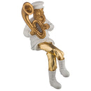 Polyresin Hassidic Figurine Holding an Obo Gold and Black