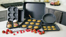 Elbee Home 8 Piece Baking Pan Set, Patented Space Saving Self Storage Design, Nonstick Carbon Steel Bakeware Set