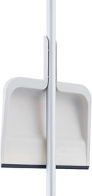 Clip-On Dustpan with Rubber Lip - White on a pole