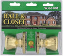 Brass passage lockset for interior doors shown on a white background with adjustable latch and key lock.