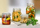 33.75 oz Glass Jars – Blue, Set of 2