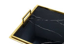 Black Marble Serving Tray Gold Trimmed - Small