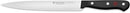 WÜSTHOF Gourmet 8-inch carving knife with a slim stainless steel blade and black ergonomic handle on a white background.