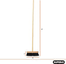 Superio kitchen broom with black tampico bristles and wooden handle on a white background.