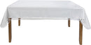 Clear vinyl protector covering a rectangular dining table, showcasing the tablecloth underneath.