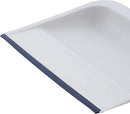 White clip-on dustpan with rubber lip and comfort grip handle, made of plastic, shown on a white background.