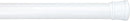 White adjustable tension curtain rod.