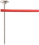 Taylor 1-inch dial analog meat thermometer with red pocket sleeve clip for grilling and cooking, displayed on a white background.