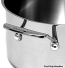 A polished stainless steel handle