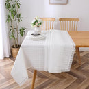 Majestic Giftware Polyester Tablecloths for Rectangle Tables - White Lace | (70/108) - Diamond Filagree