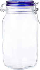 1.5L Fido Square Jar with Blue Lid- 2pcs