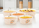 5pc Bone China Pasta Bowl Homey Comb Design