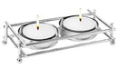 Ner Mitzvah Tea Light Candle Holders with Tealight Candles - Nickel Plated Tealight Holder - Fits Mini Tealights