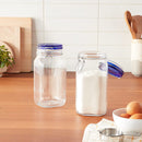 1.5L Fido Square Jar with Blue Lid- 2pcs