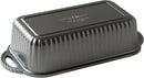 Nordic Ware Procast Classic silver loaf pan with handles and smooth interior on a white background.