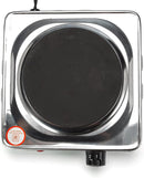 Dominion D1003S single electric hot plate burner with a stainless steel finish and flat heating surface, shown on a white background.