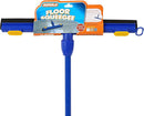 Superio 18" blue floor squeegee with a 48" metal handle displayed on a white background, designed for wiping and drying floors efficiently.