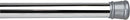 Chrome tension curtain rod with adjustable length, displayed diagonally on a white background.
