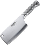 Heavy-duty 6-1/4" stainless steel meat cleaver with a square blade and sleek handle, shown on a white background.