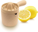 Starfrit tan eco juicer with seed strainer and 850ml container on a white background.