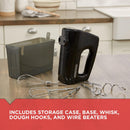 5-Speed Hand Mixer with Turbo Boost & Storage Case – Black