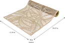 A decorative beige table runner by Home Details, showcasing a delicate rope-inspired laser-cut pattern.