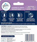 Two Glade PlugIns scented oil refills in Lavender & Vanilla scent, featuring transparent bottles with purple-tinted oil and lavender-themed labeling, shown on a white background.