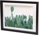 Sleek black frame with a white mat