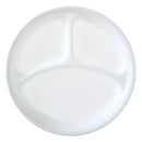 White 10.25-inch divided dinner plate with three compartments—one large half section and two smaller quarter sections—shown on a white background.