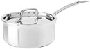 Cuisinart MultiClad Pro 2-quart stainless steel saucepan with lid and riveted handle, shown on a white background.